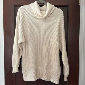 American eagle oversized cream mock neck sweater size medium
